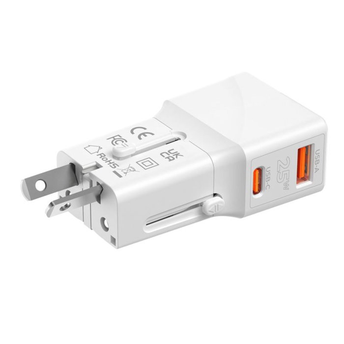 Mobile Adaptateur de voyage 25W EU/US/UK/AU Blanc
