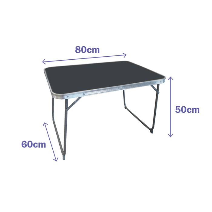 Marbueno Table Pliable Gris Aluminium 80x60x50 cm - SUMMER 10028G
