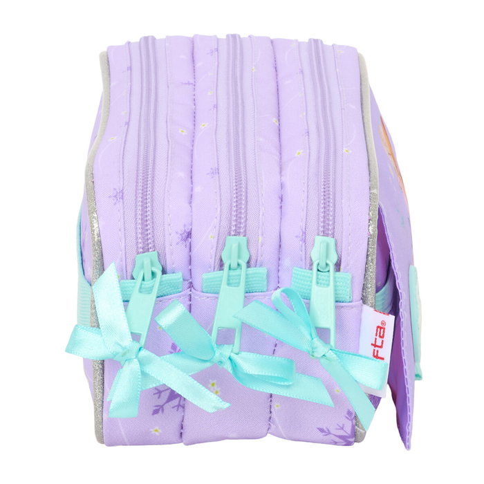 Trousse Fourre-Tout Triple Frozen Spirit Lila 21,5 x 10 x 8 cm