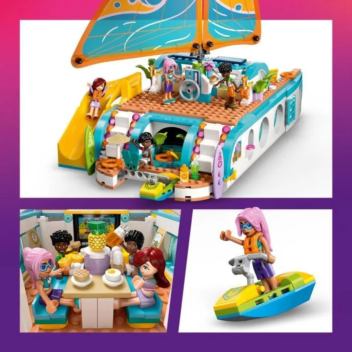 Lego Friends 42664 L'Aventure en Bateau - Jeu de Construction Créatif avec 4 Mini-Poupées et 2 Dauphins, pour Enfants dès 8 Ans Lego Friends 42664 L'Aventure en Bateau - Jeu de Construction Créatif avec 4 Mini-Poupées et 2 Dauphins, pour Enfants dès 8 Ans