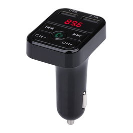 NK Transmetteur FM Bluetooth Voiture Camion 12-24V Mains Libres avec Micro Intégré et Chargeur USB 2.4A