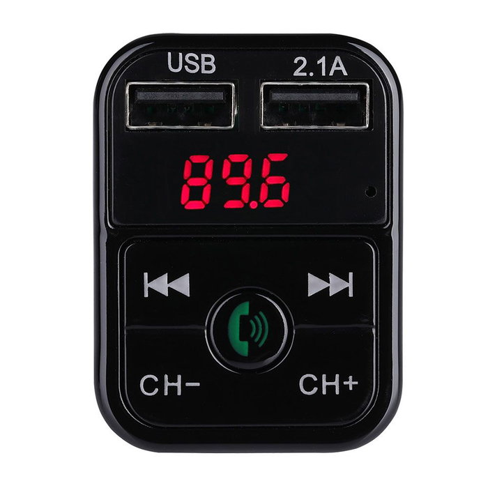 NK Transmetteur FM Bluetooth Voiture Camion 12-24V Mains Libres avec Micro Intégré et Chargeur USB 2.4A