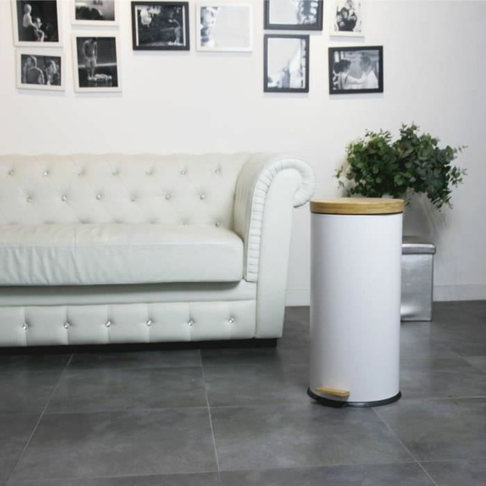 Kitchen Move Poubelle FOREST 30 L Blanc Mat