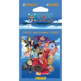 Panini Blister One Piece Road to Egghead - 12 Pochettes + 1 Offerte - 65 Cartes Stickers avec Album 48 Pages