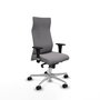 Piqueras Y Crespo Fauteuil Albacete Gris avec Mécanisme Synchrone et Base Aluminium