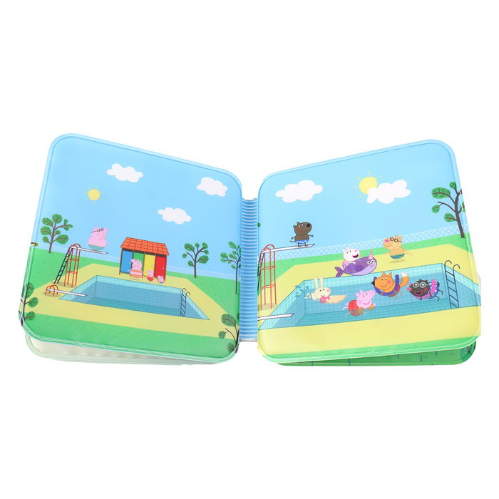 DEQUBE Livre de bain Peppa Pig - Un jour à la piscine - Livre illustré pour enfants à partir de 12 mois - Langues : anglais, français, allemand, italien, portugais, espagnol DEQUBE Livre de bain Peppa Pig - Un jour à la piscine - Livre illustré pour enfants à partir de 12 mois - Langues : anglais, français, allemand, italien, portugais, espagnol