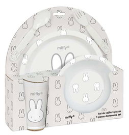 Safta - Set d'assiettes, couverts et verre Miffy "Nebuleuse" 26x26x9 cm pour enfant à partir de 3 ans