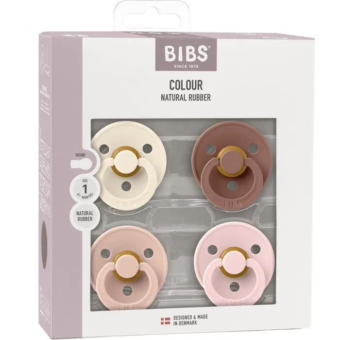 Bibs Sucette bébé Ivory Blush Woodchuck Blossom, embout rond, pack de 4 Bibs Sucette bébé Ivory Blush Woodchuck Blossom, embout rond, pack de 4