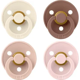 Bibs Sucette bébé Ivory Blush Woodchuck Blossom, embout rond, pack de 4