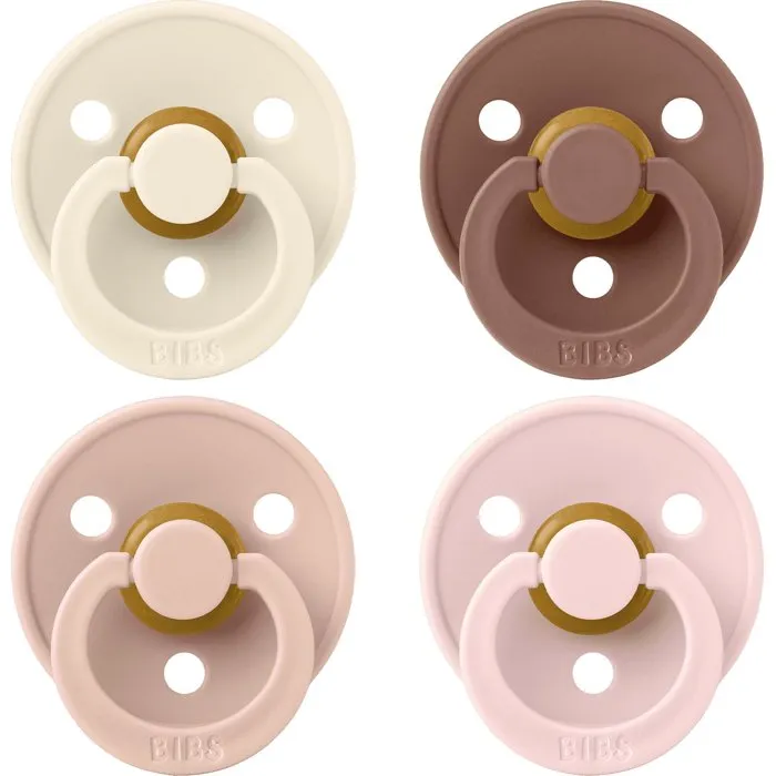 Bibs Sucette bébé Ivory Blush Woodchuck Blossom, embout rond, pack de 4 Bibs Sucette bébé Ivory Blush Woodchuck Blossom, embout rond, pack de 4