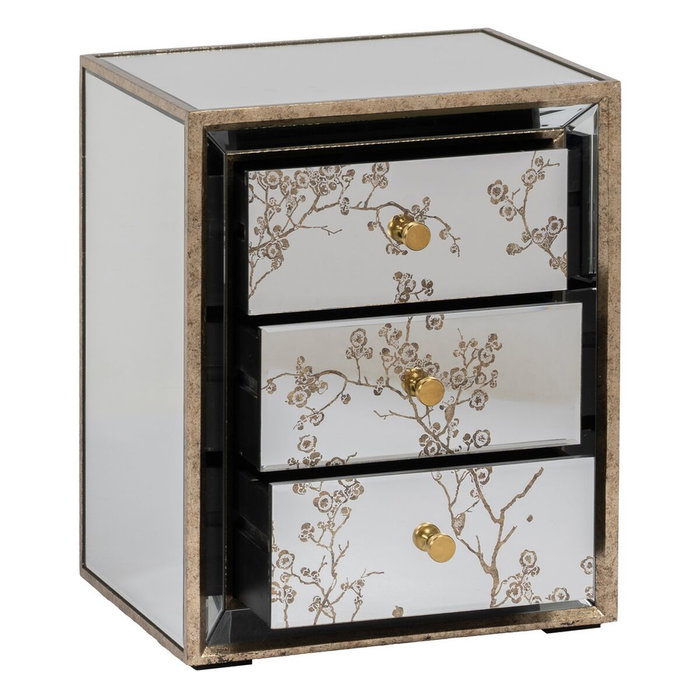 BigBuy Home Table de Nuit CHLOE Doré Miroir BigBuy Home Table de Nuit CHLOE Doré Miroir