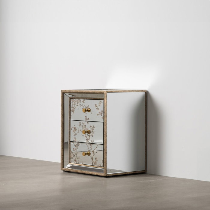 BigBuy Home Table de Nuit CHLOE Doré Miroir BigBuy Home Table de Nuit CHLOE Doré Miroir
