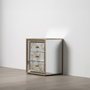 BigBuy Home Table de Nuit CHLOE Doré Miroir