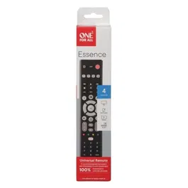 One For All Télécommande universelle URC1242 Essence Basic 4 en 1 - Pour TV, décodeur, lecteur DVD et chaîne Hi-Fi