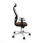 Piqueras y Crespo Chaise de Bureau avec Appui-tête 1D086N1 Blanc Brun foncé