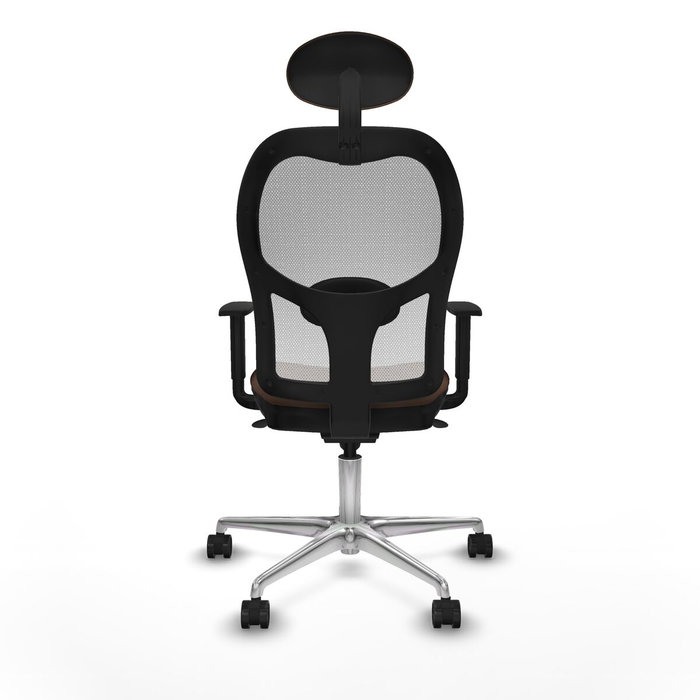 Piqueras y Crespo Chaise de Bureau avec Appui-tête 1D086N1 Blanc Brun foncé