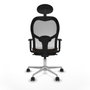 Piqueras y Crespo Chaise de Bureau avec Appui-tête 1D086N1 Blanc Brun foncé
