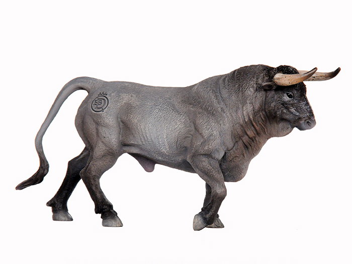 Deqube Figure animalière Toro Bravo Cardeno Trotando - Réplique peinte à la main détaillée - Collection de 20 toros