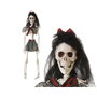 BigBuy Home Squelette Mariée avec Nœud Rouge et Jupe à Rayures 40 cm