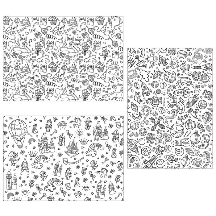 Jeux 2 momes Lot de 10 sets de table à colorier assortis