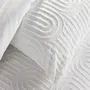 Today - Parure de lit Essential effet tufté graphique blanc - 220x240 cm - Housse de couette et 2 taies d'oreiller - 100% Polyester - Pour lit 2 personnes