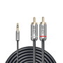 Lindy Câble Audio Jack 3.5mm vers RCA Cromo Line 1m - Connecteurs plaqués or - Pour connexion hi-fi, TV ou barre de son