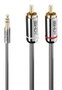 Lindy Câble Audio Jack 3.5mm vers RCA Cromo Line 1m - Connecteurs plaqués or - Pour connexion hi-fi, TV ou barre de son