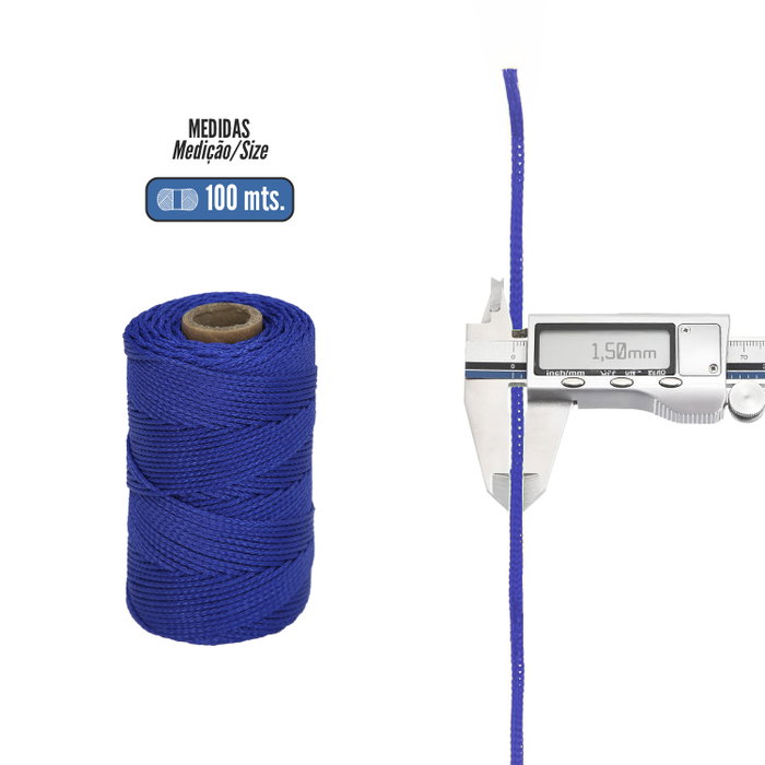 WOLFPACK LINEA PROFESIONAL Corde tressée polypropylène bleue (bobine 100 mètres)