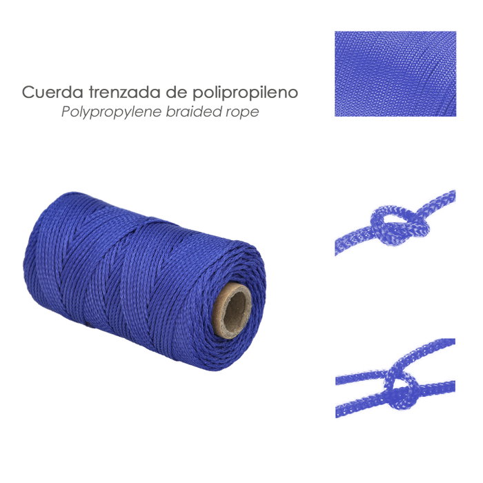 WOLFPACK LINEA PROFESIONAL Corde tressée polypropylène bleue (bobine 100 mètres)