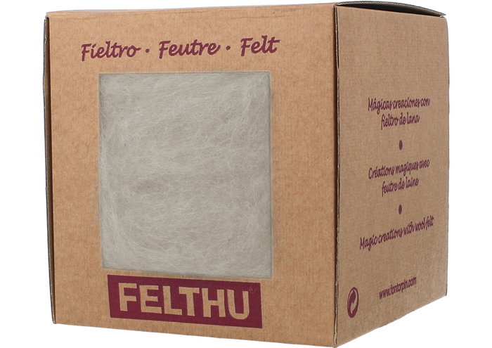 Felthu Fieltro de lana blanco 100gr. Aprox. Felthu Fieltro de lana blanco 100gr. Aprox.