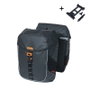 Basil MILES TARPAULIN Sacoches doubles vélo 34 L Noir Orange Imperméable MIK Porte-bagages