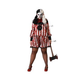 Atosa Déguisement Clown Rouge avec T-shirt et Pantalon pour Femme Adulte XXL