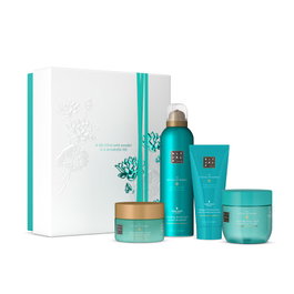 Rituals - Coffret de soins The Ritual of Karma : Masque crème visage 125 ml, Gommage corps 125 g, Crème hydratante corps 100 ml, Mousse douche 200 ml