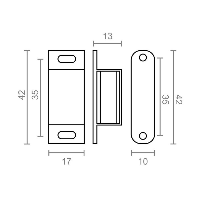 Edm Fermoir magnétique Im02, blanc, 42 x 18 mm, 2 uds Edm Fermoir magnétique Im02, blanc, 42 x 18 mm, 2 uds