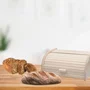 FACKELMANN Set de 2 Ustensiles : Huche à Pain : Huche à Pain en Bois et Couteau à Pain – Boîte de Rangement et Couteau à Pain Dentelé Acier Inoxydable
