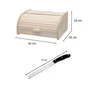 FACKELMANN Set de 2 Ustensiles : Huche à Pain : Huche à Pain en Bois et Couteau à Pain – Boîte de Rangement et Couteau à Pain Dentelé Acier Inoxydable