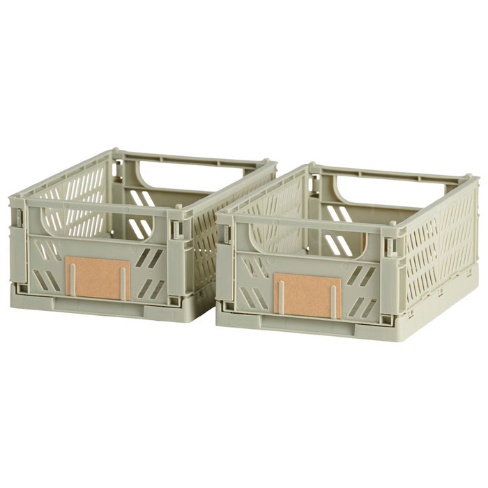 Day Lot de 2 boîtes de rangement pliables vert mousse