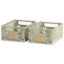 Day Lot de 2 boîtes de rangement pliables vert mousse