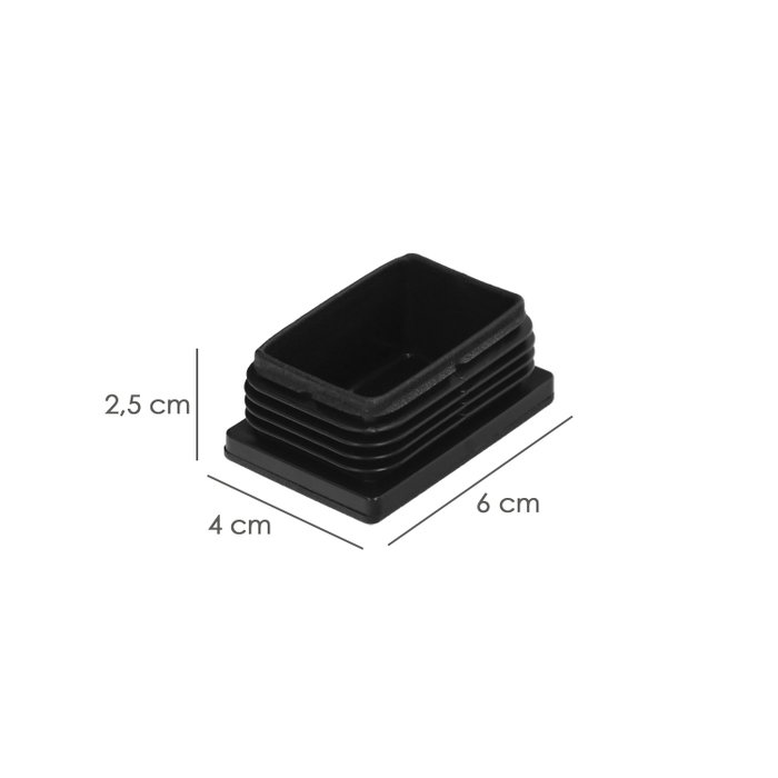 WOLFPACK LINEA PROFESIONAL Conteras Rectangulaires en Plastique Noir, 60x40 mm (Lot de 100)