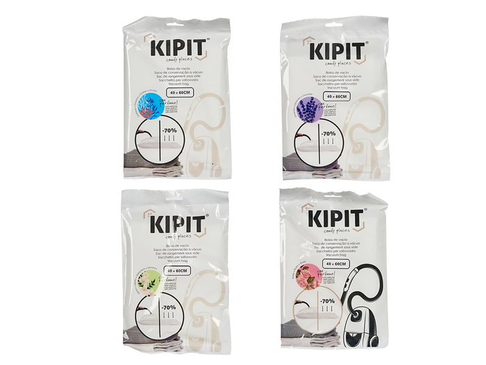 Kipit Lot de sachets sous vide parfumés 40x60 cm plastique transparent rose jasmin océan lavande (Set de 36)