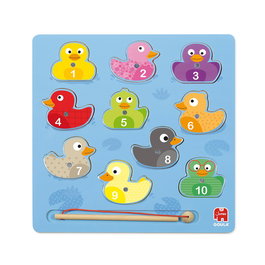 Goula Puzzle Magnétique 59453 Canards, Apprentissage des Chiffres 1 à 10, Jeu Éducatif en Bois pour Enfants Dès 2 Ans