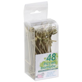 Pick and Drink 48 Pinchos en Bambú de 10 cm, Formes Assorties