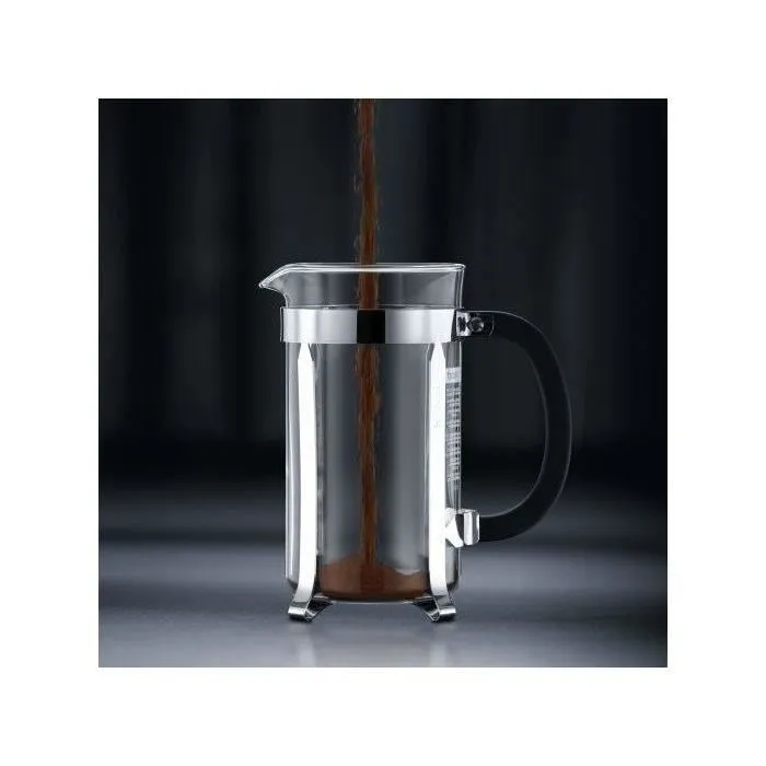 BODUM - Cafetière à piston Chambord, 1.0 litre (8 tasses), acier inoxydable brillant