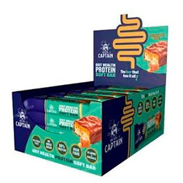 Gutsy Captain Barrita Proteica Salado Chocolat Caramel - Barre Protéinée Salée Chocolat Caramel - 30g de Protéines, Sans Sucre Ajouté, 20 Unités