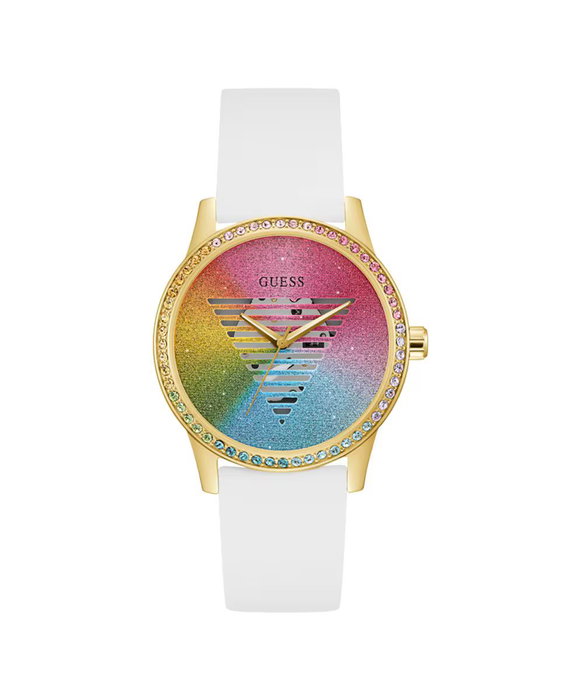 Guess GW0589L1 avec boîtier doré et bracelet blanc Guess GW0589L1 avec boîtier doré et bracelet blanc