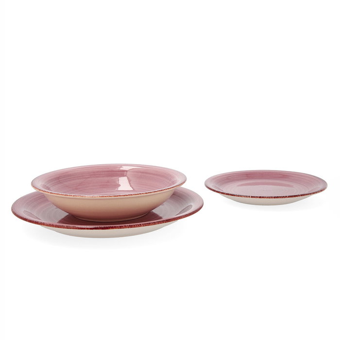 Quid Assiettes Vita Peoni Rose en Céramique, 18 Pièces Quid Assiettes Vita Peoni Rose en Céramique, 18 Pièces