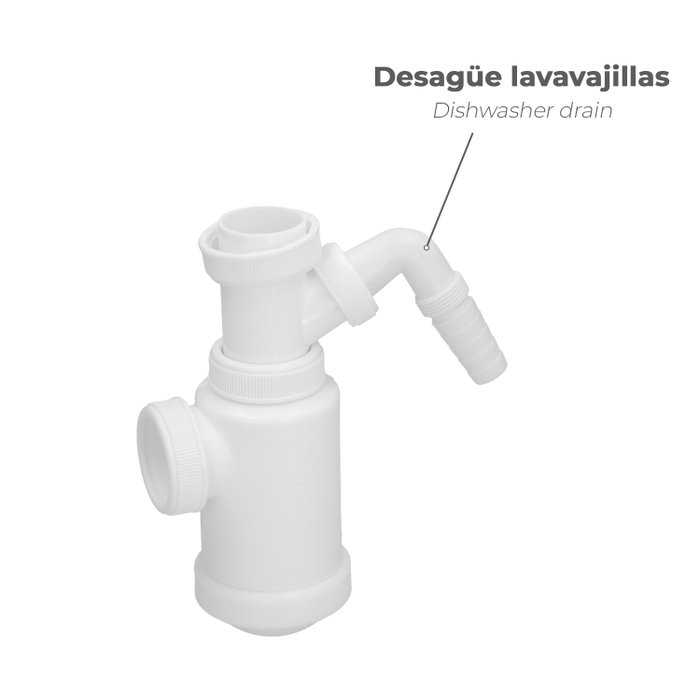 ABRISA Sifon boute extensible avec prise lavatrice 1 1/2 pouces