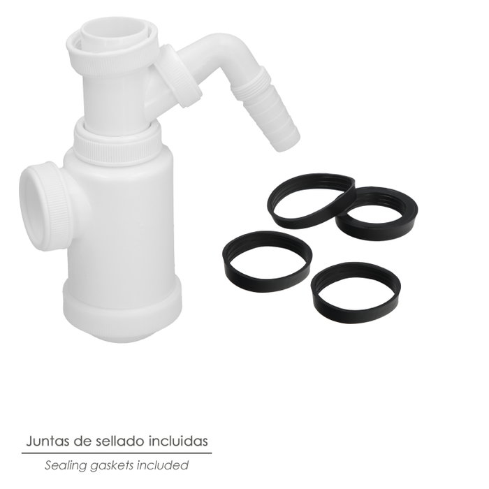 ABRISA Sifon boute extensible avec prise lavatrice 1 1/2 pouces