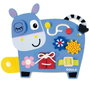 GOULA - Donkey Activities 1110100489 - Jouet d'éveil en bois avec labyrinthe, laçage et engrenages - Pour enfant à partir de 2 ans - Version espagnole