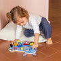 GOULA - Donkey Activities 1110100489 - Jouet d'éveil en bois avec labyrinthe, laçage et engrenages - Pour enfant à partir de 2 ans - Version espagnole